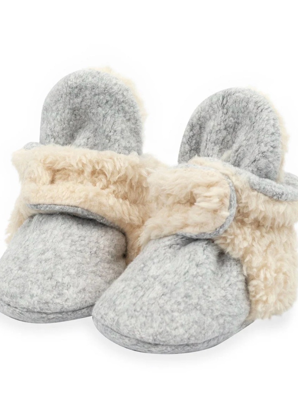 Zutano Cozy Heather Gray Baby Booties - 3M